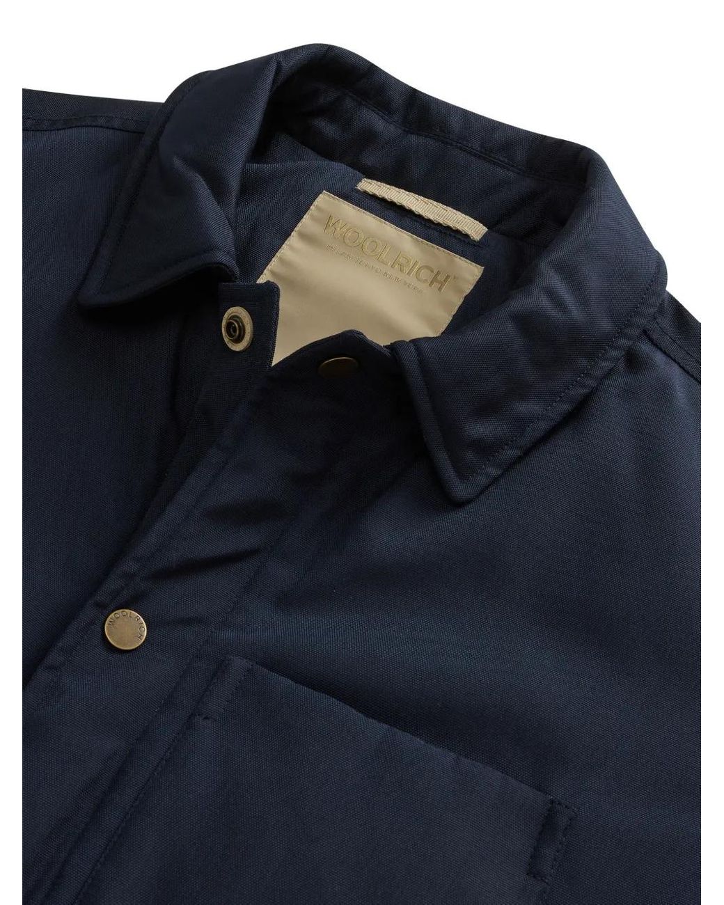 Woolrich Blue Button-Fastening Patch-Pocket Jacket for men