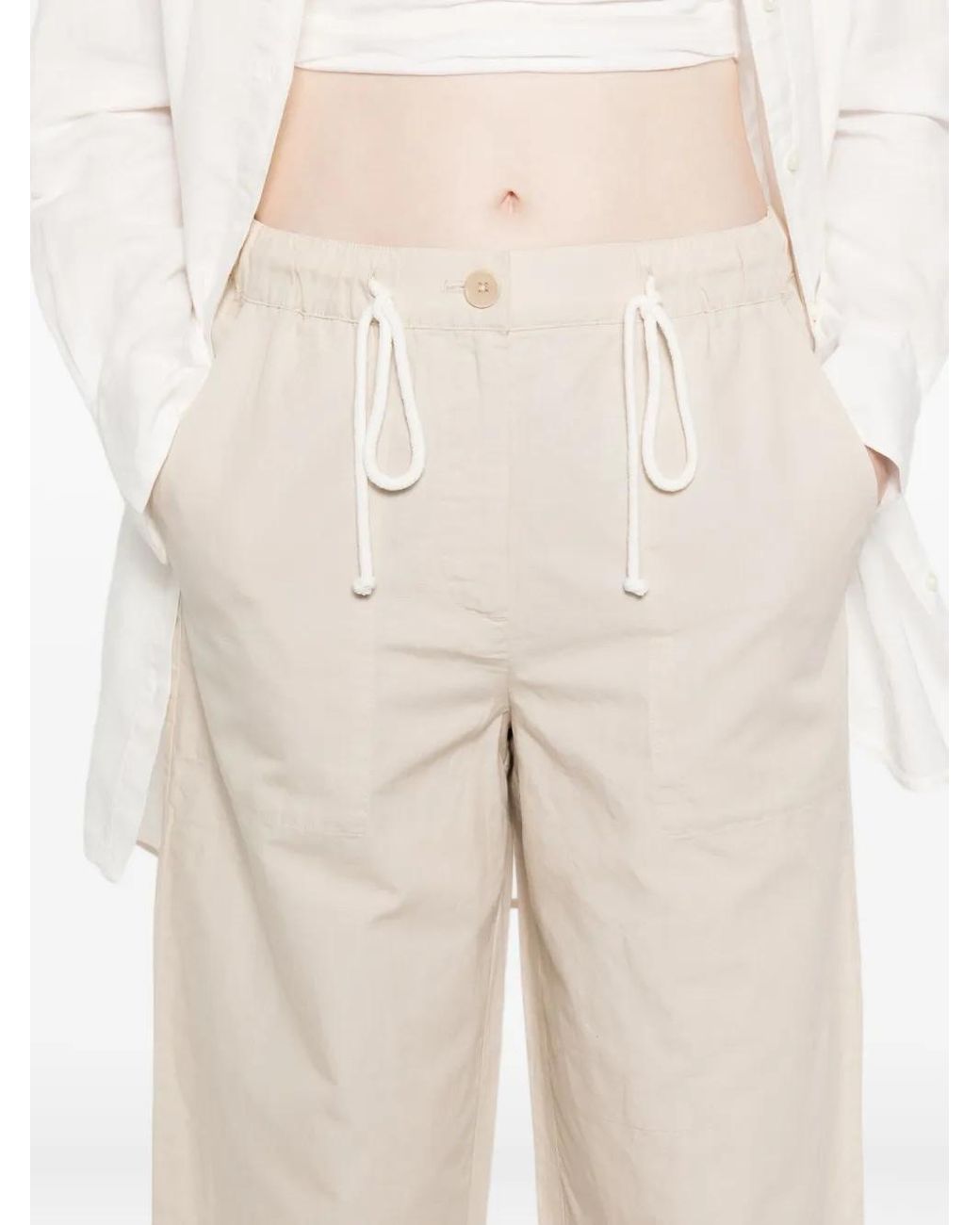 Marc O' Polo White Drawstring Trousers