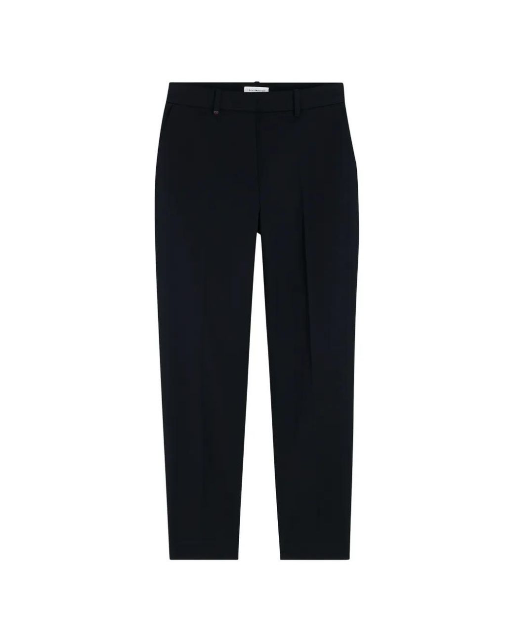 Tommy Hilfiger Black Pressed-Crease Straight Trousers