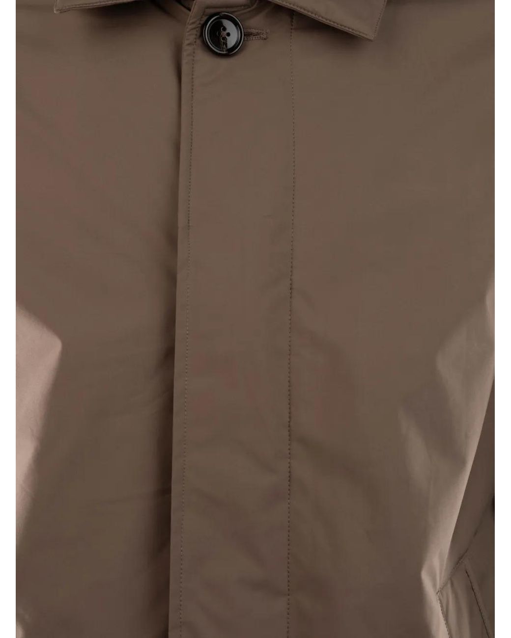Heskimo Brown Button-Fastening High-Neck Jacket for men