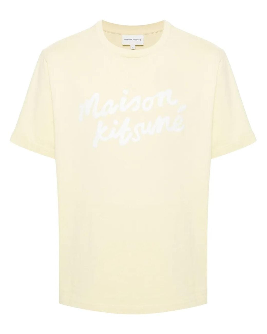 Maison Kitsuné Natural Handwriting-Print Cotton T-Shirt for men