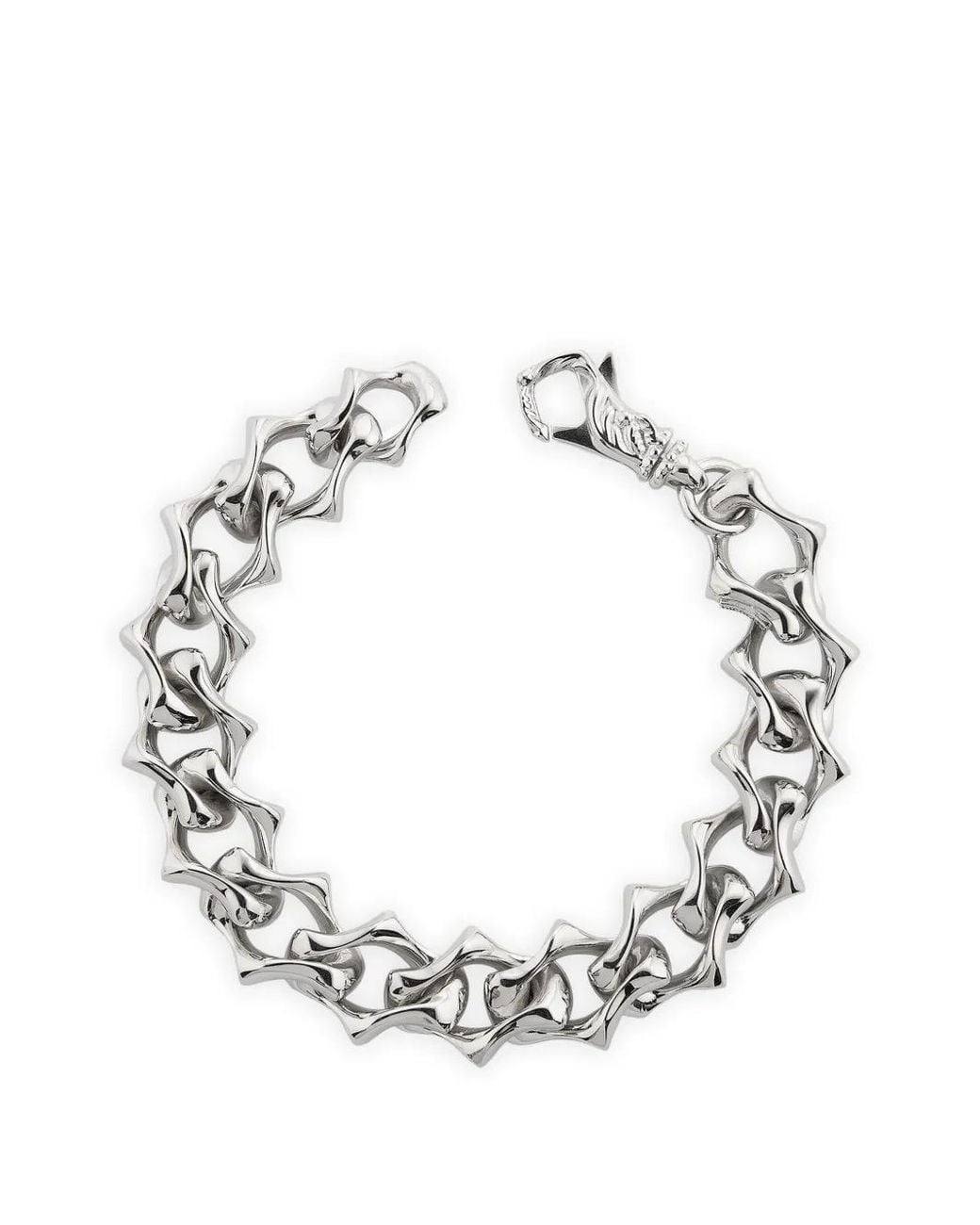 Emanuele Bicocchi Metallic Sharp Polished Chain Bracelet