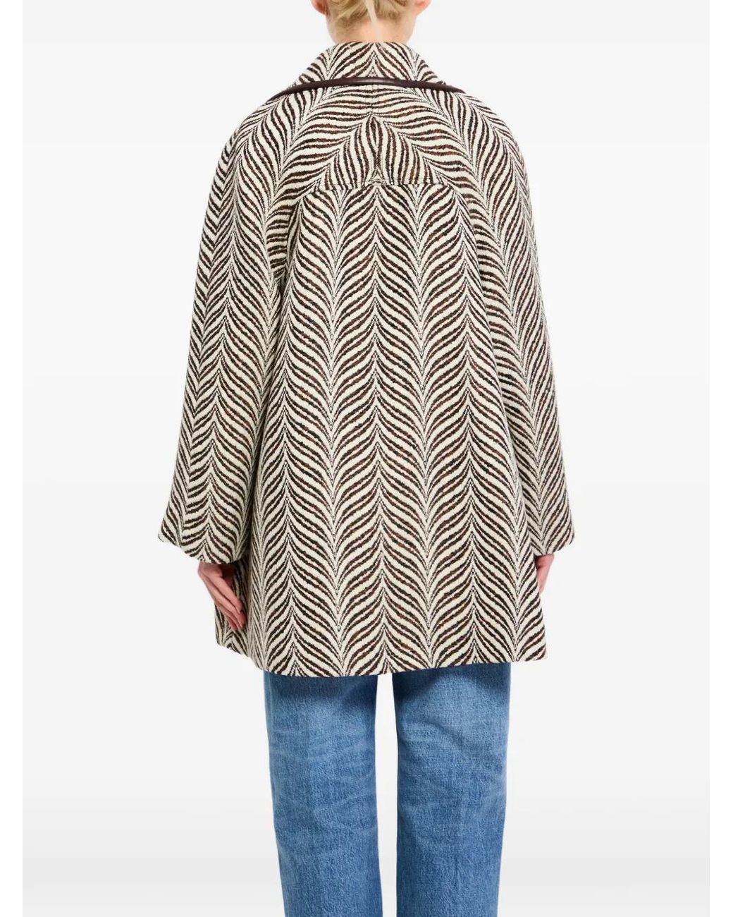 Valentino Garavani Gray Patterned Button Coat