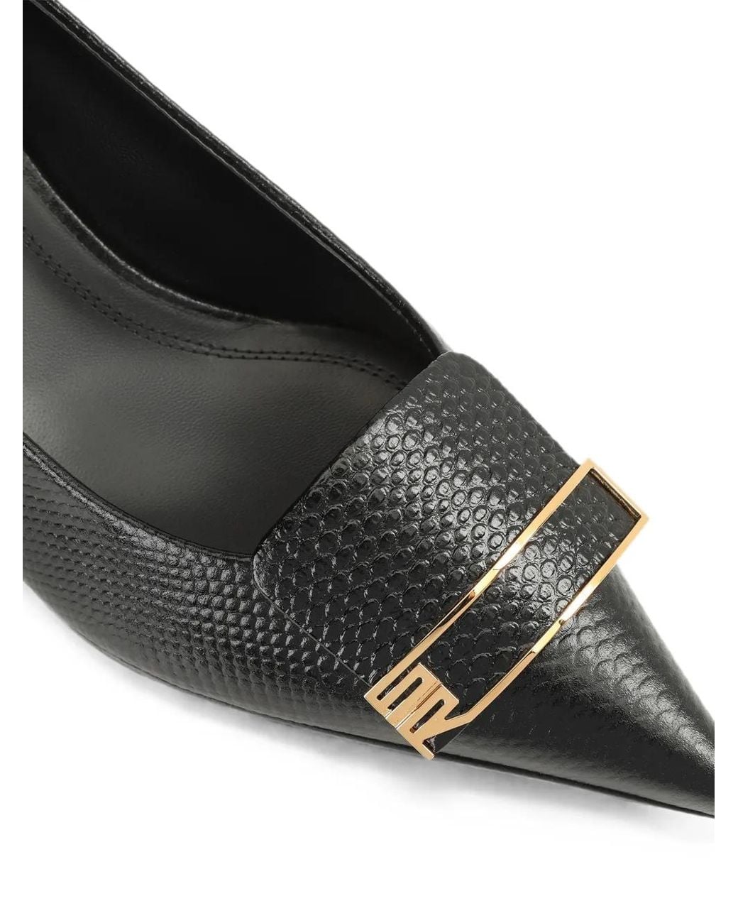 Sergio Rossi Black Sr Evolv Lizard-Effect Pumps