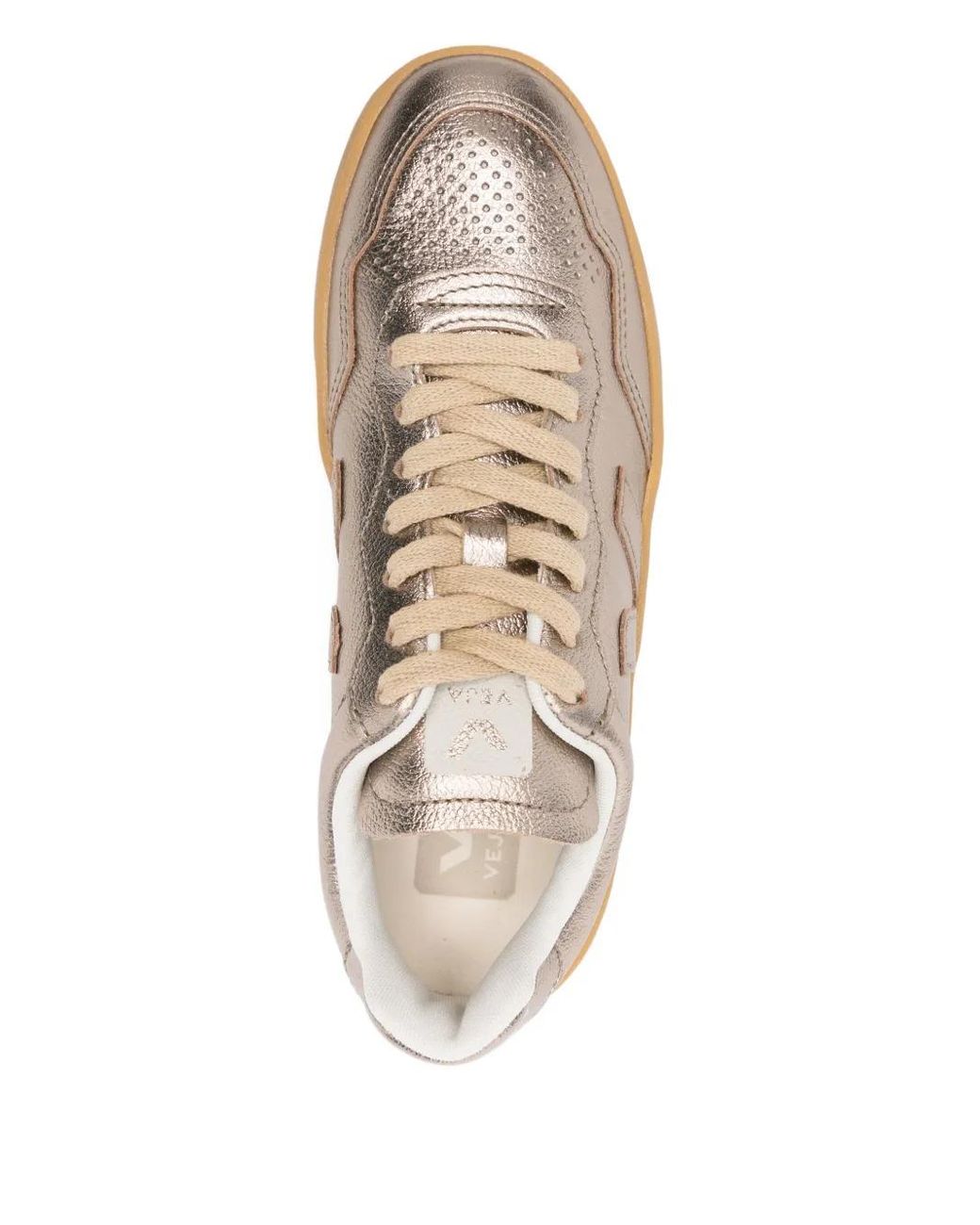 Veja Metallic V-90 Leather Sneakers