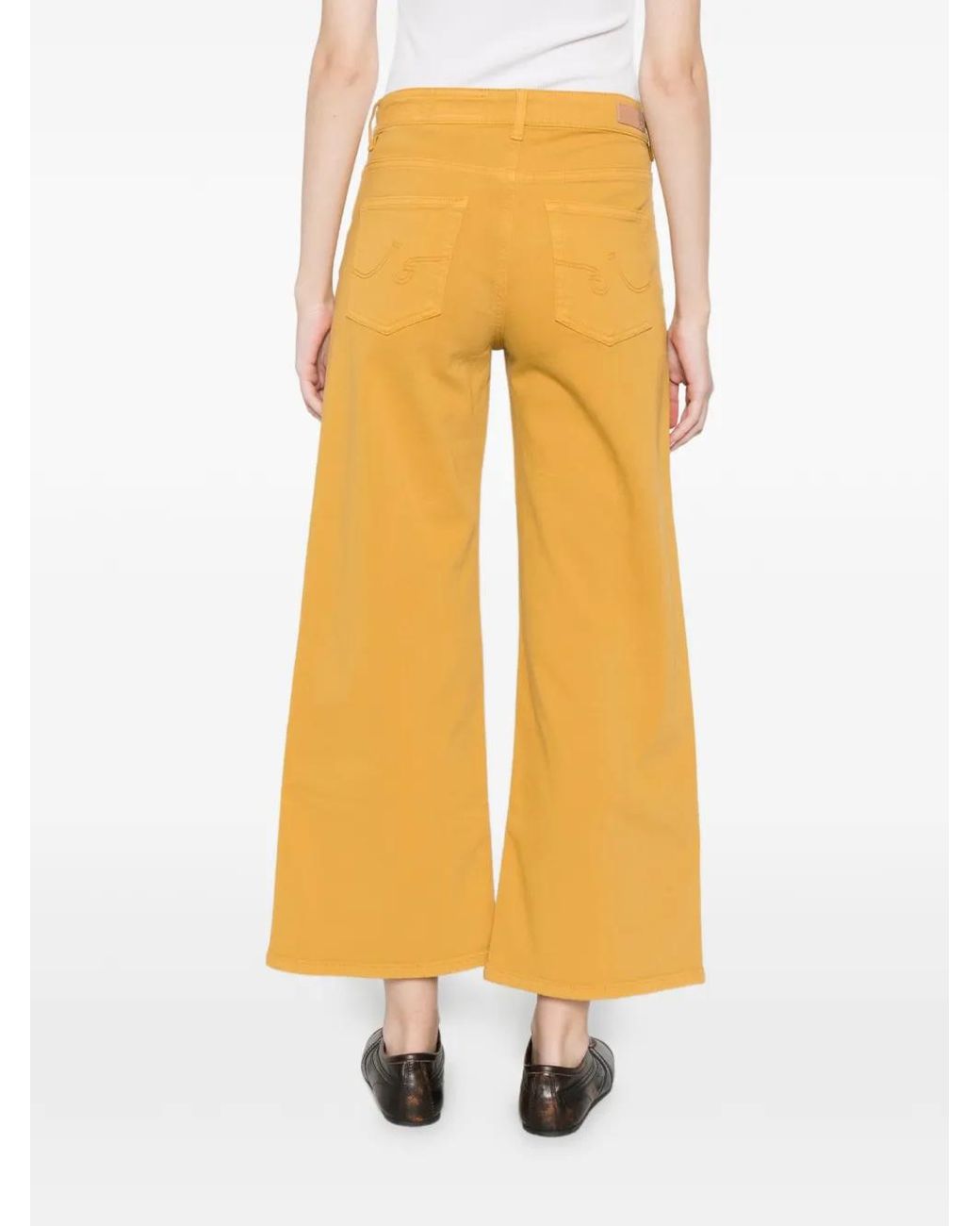 AG Jeans White Wide Leg Crop Jeans