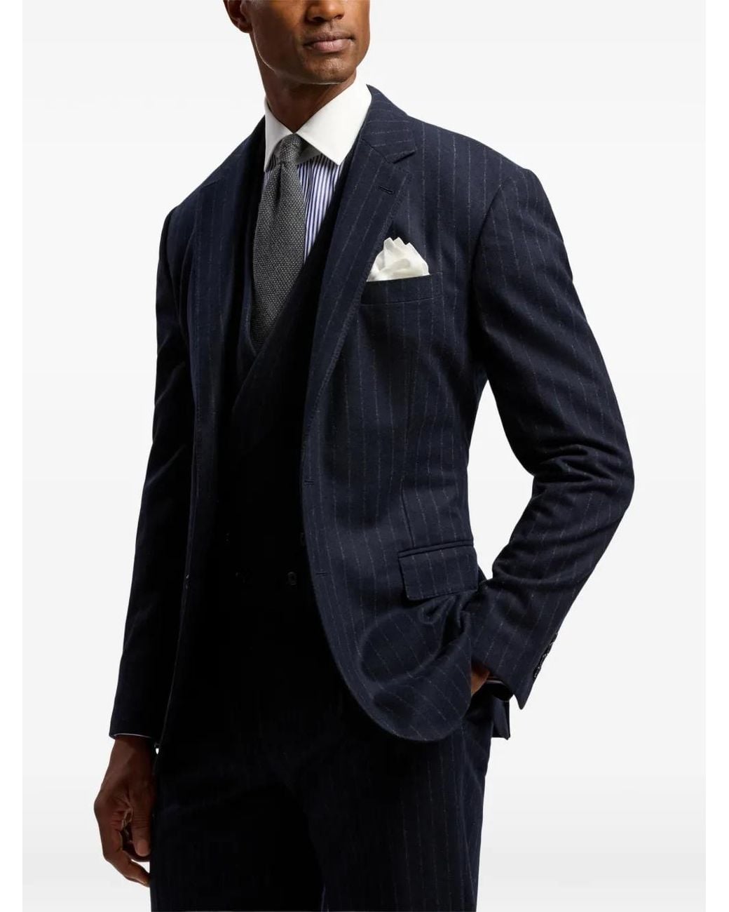 Ralph Lauren Black Kent Pinstriped Single-Breasted Wool Suit for men