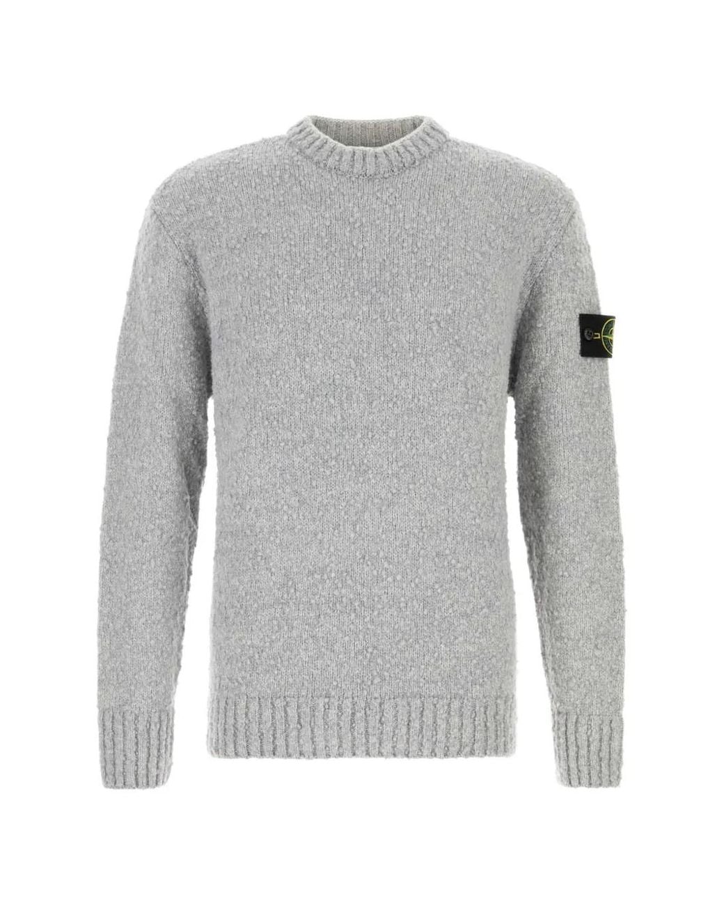 Pull Ample À Patch Logo En Laine Stone Island pour homme en coloris Gray
