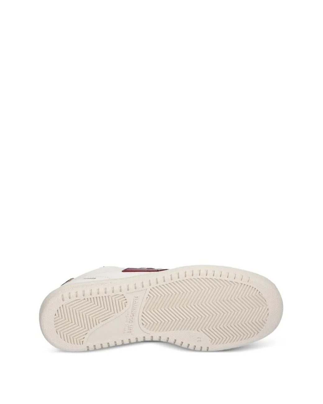 Flamingos Pink Leather-Panelled Terry-Cloth Sneakers