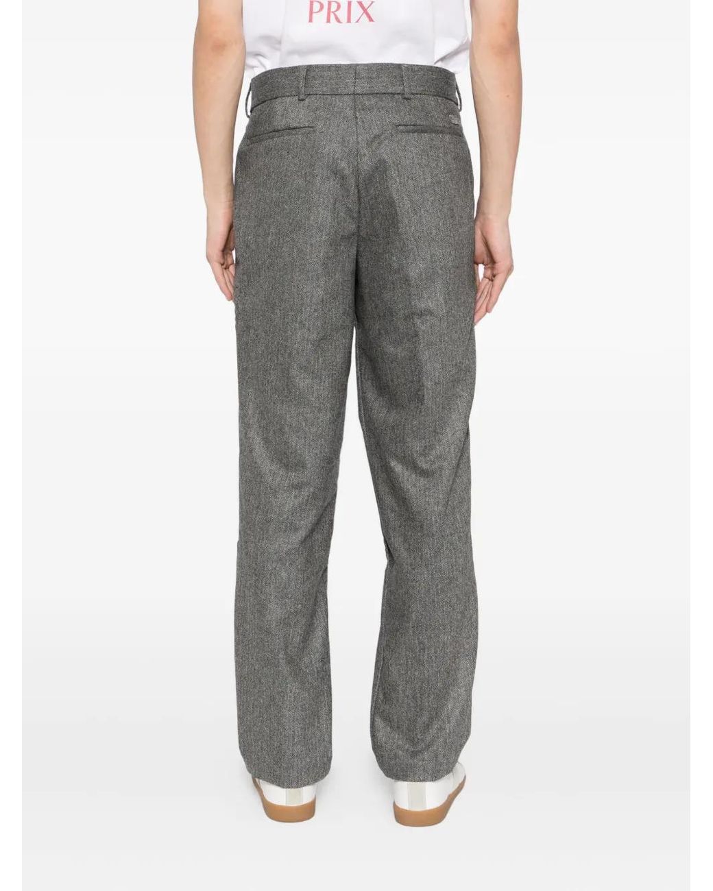 Lacoste Gray Herringbone Trousers for men