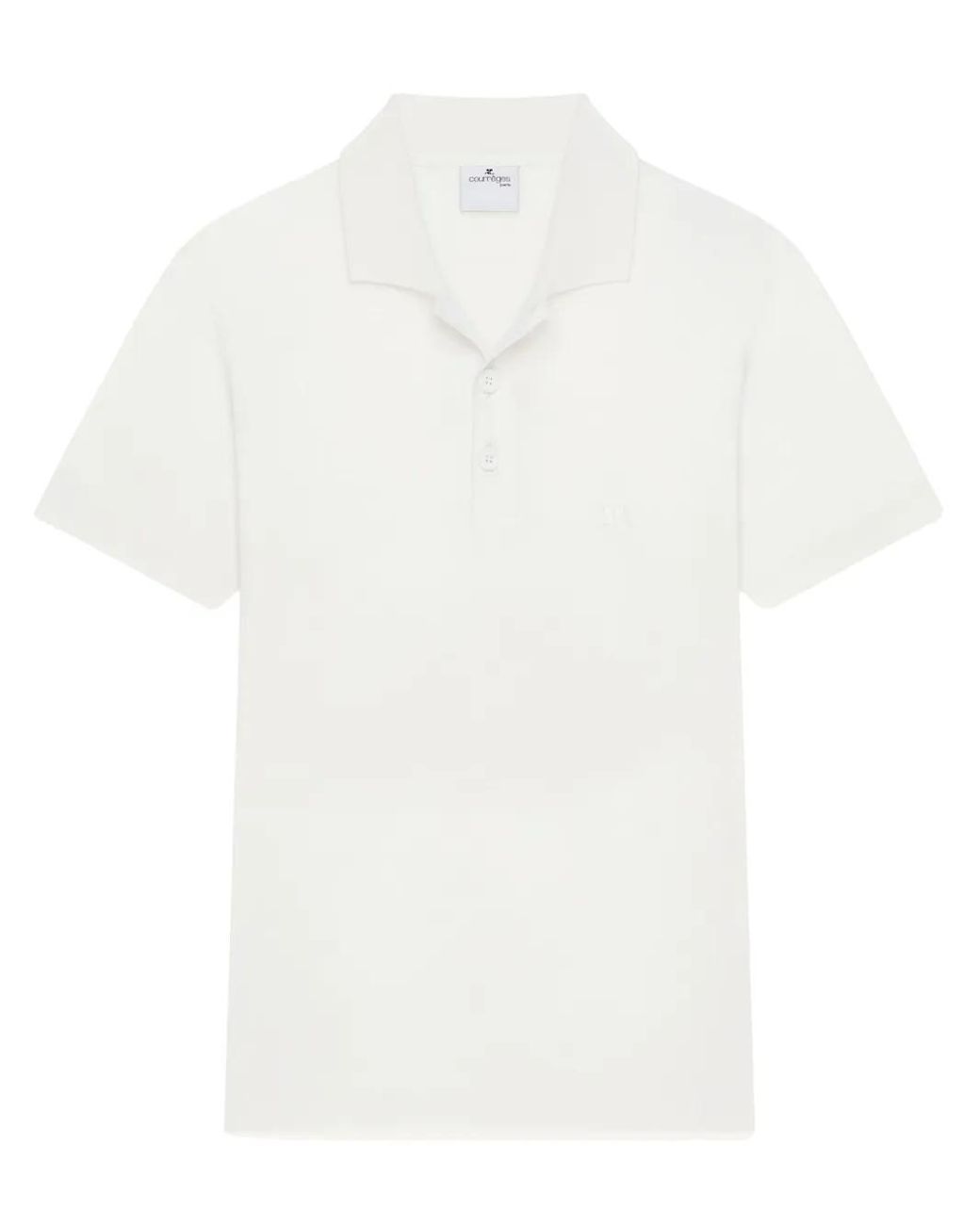 Courreges White Classic Short-Sleeve Polo for men