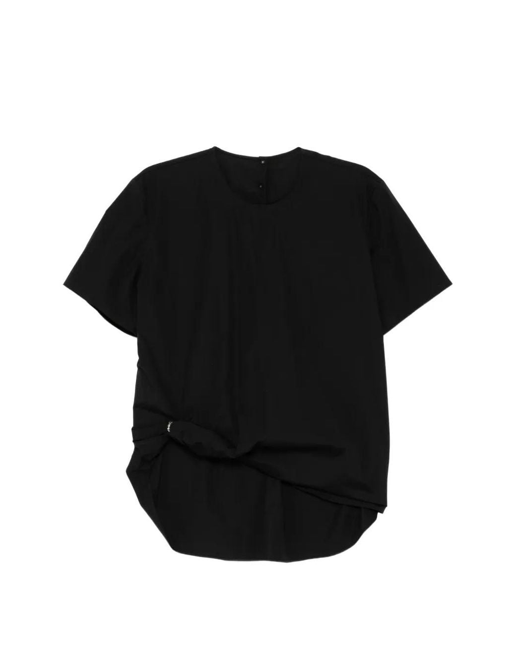 JNBY Black Metal Pleated Hem Blouse