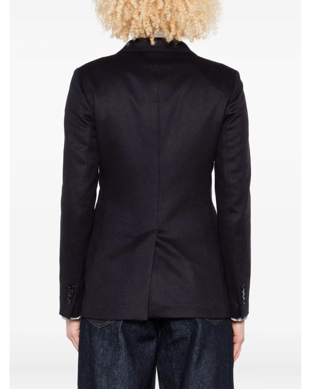 Tagliatore Black Double-Breasted Long-Sleeves Blazer