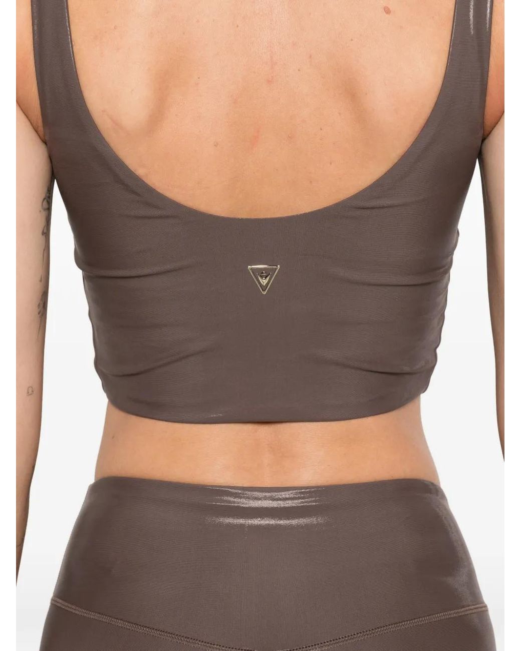 MACRON Brown Beba V-Neck Sports Bra