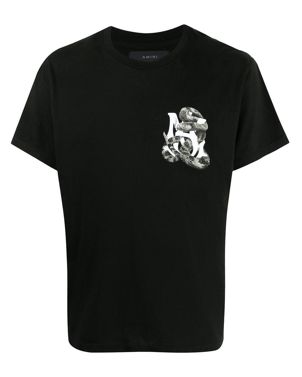 Amiri Snake-print Cotton T-shirt in Black for Men - Lyst