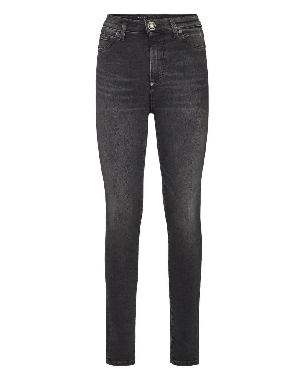 Philipp Plein Gray Stretch-Cotton Jeans
