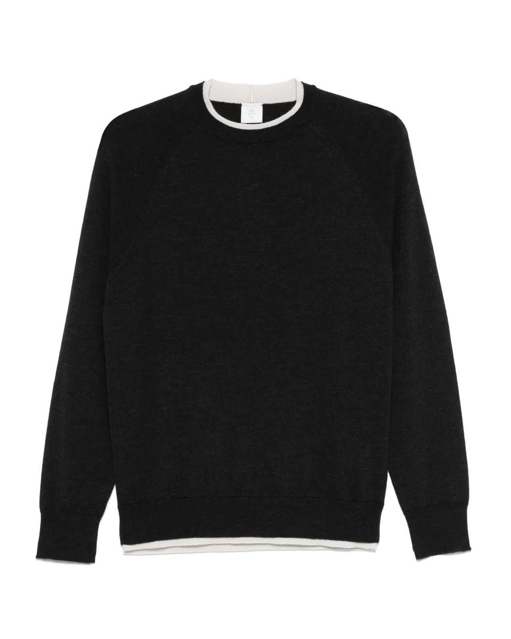 Pull À Bords Contrastants Eleventy pour homme en coloris Black