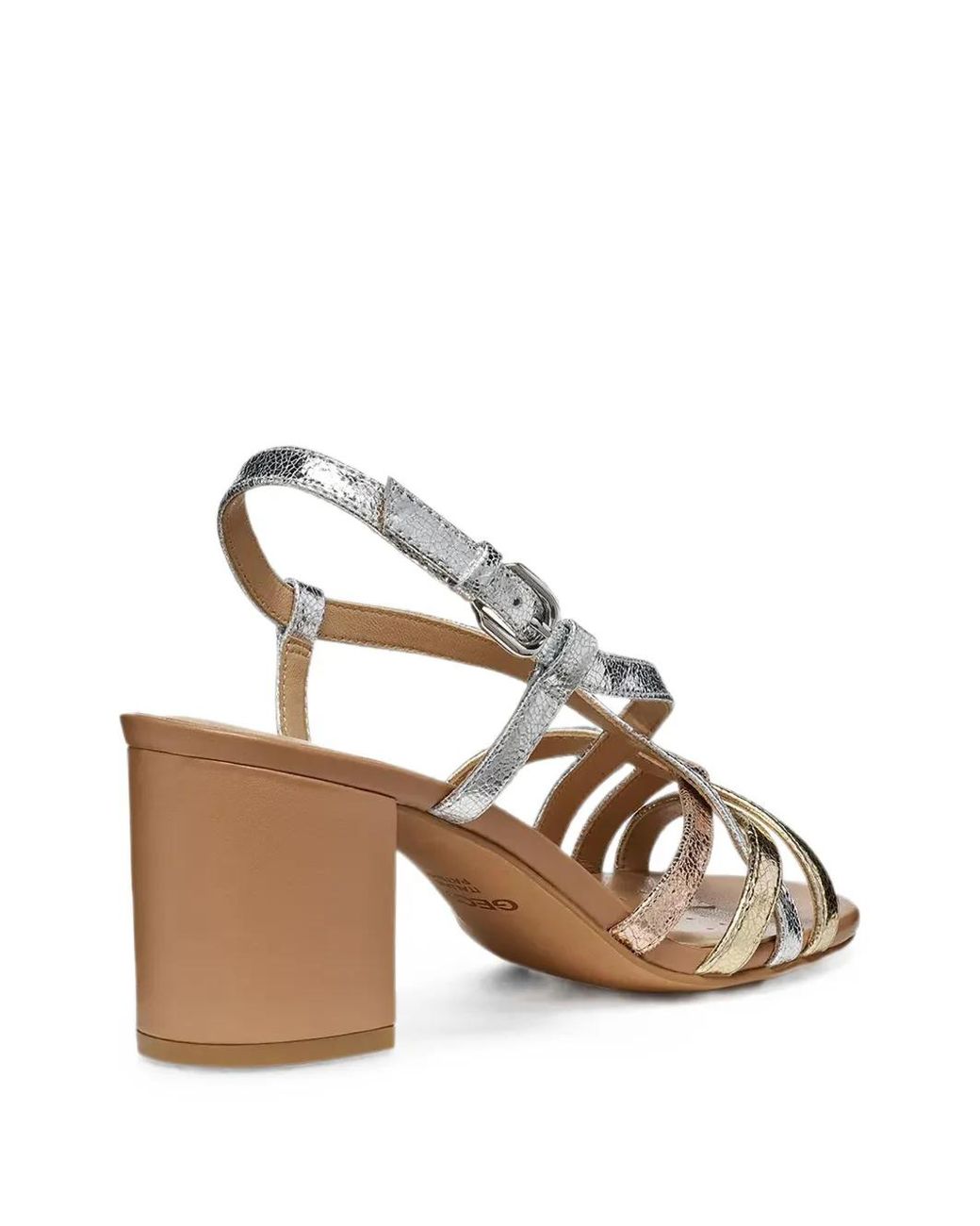 Geox Natural Sandales Virnilisa À Effet Craquelé Et Brides Multiples