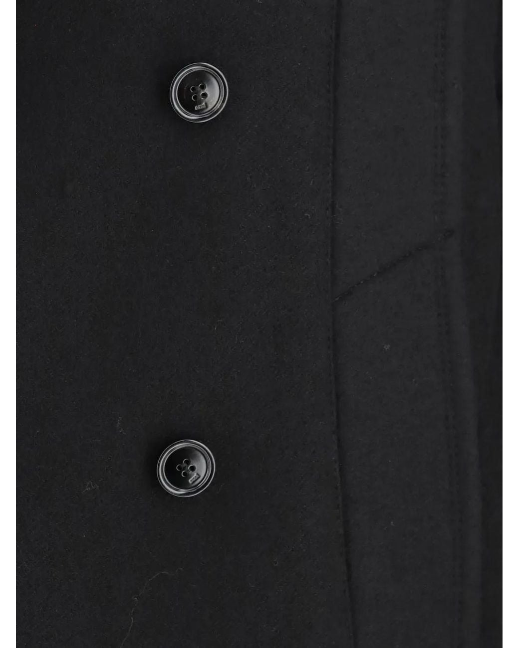 AMI Black Double-Breasted Coat for men