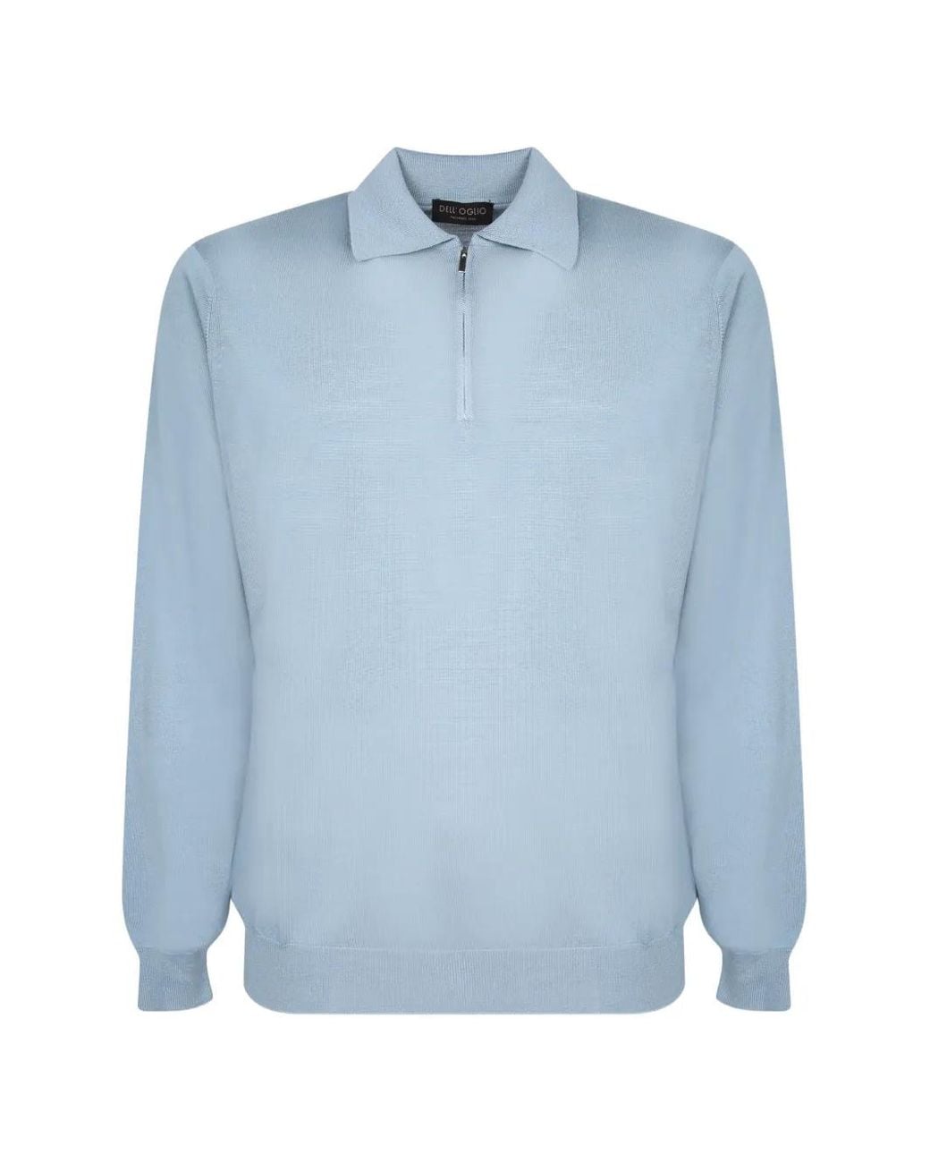Dell'Oglio Blue Quarter-Zip Knitted Polo Shirt for men