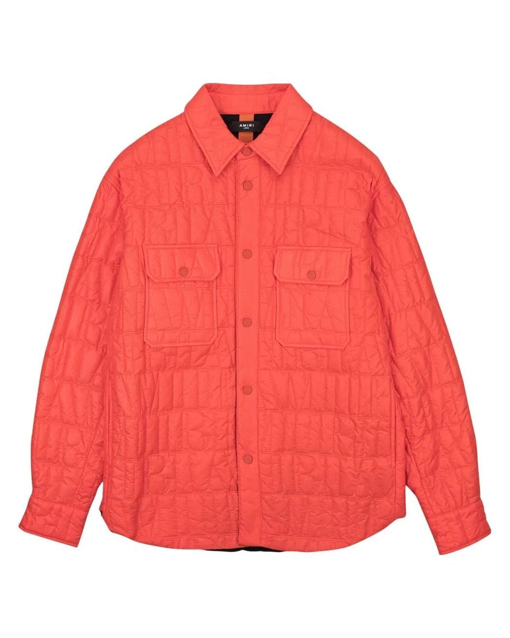 Amiri Red Surchemise À Design Matelassé for men