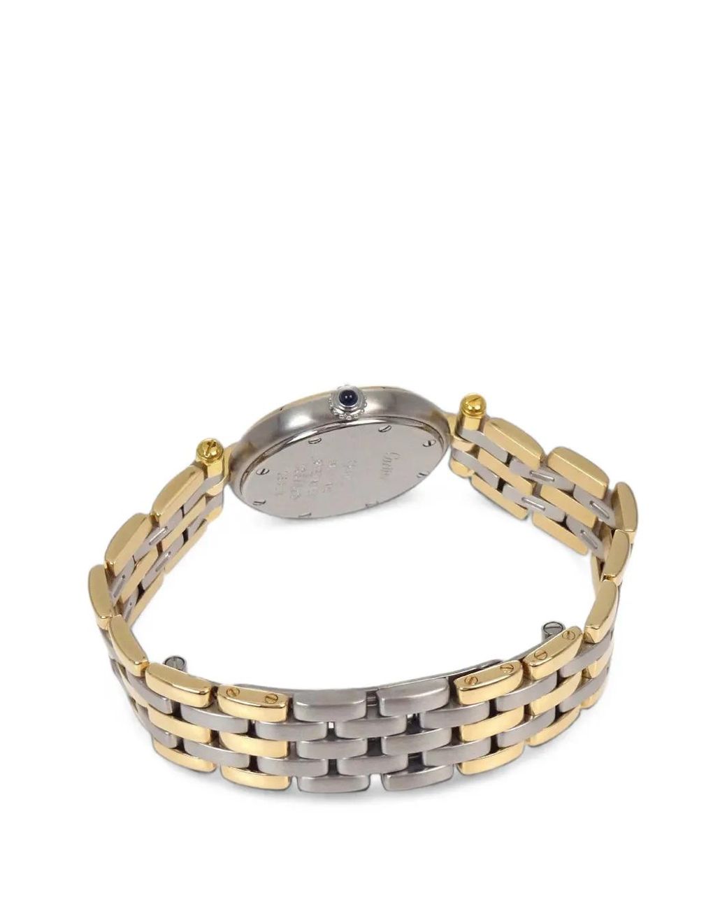 Cartier White 1980-1990S Panthère Vendôme 3-Row 24Mm Watch
