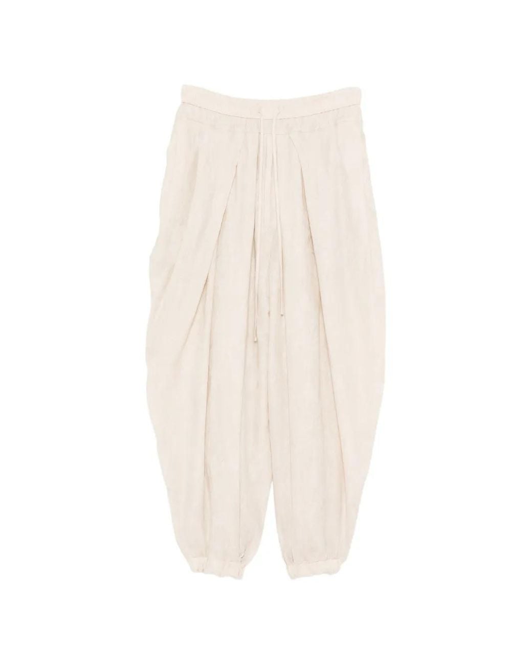 Julius White Drawstring-Waist Draped Tucks Pants for men