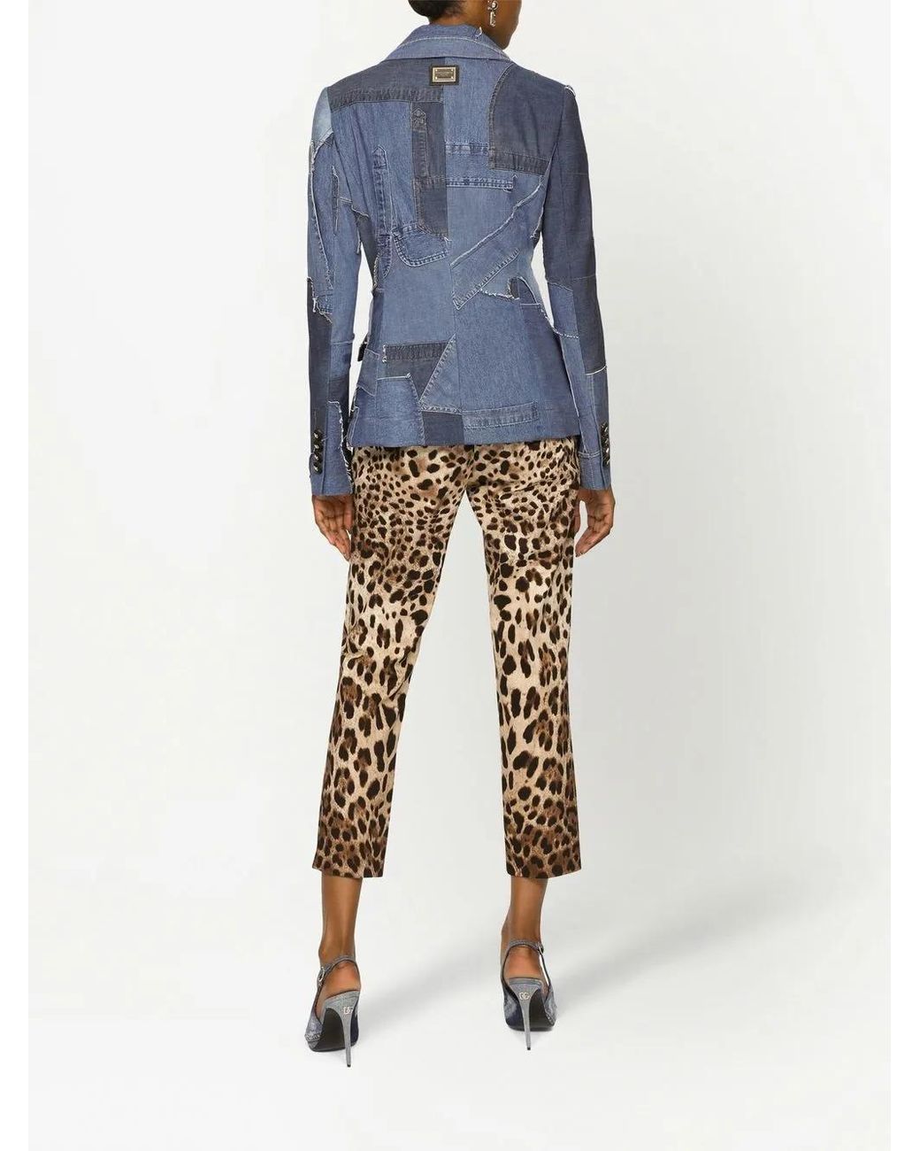 Dolce & Gabbana Natural Leopard-Print Tailored Trousers
