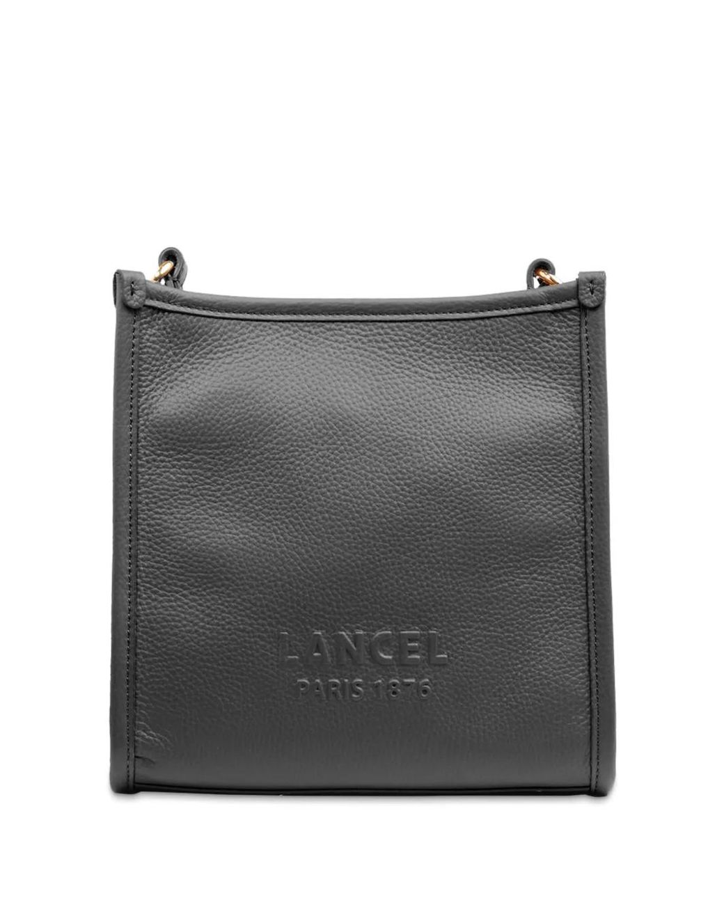 Lancel Gray Logo-Embossed Crossbody Bag