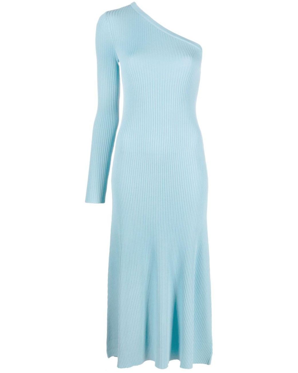 IVY & OAK Geripptes One-Shoulder-Kleid in Blau | Lyst AT