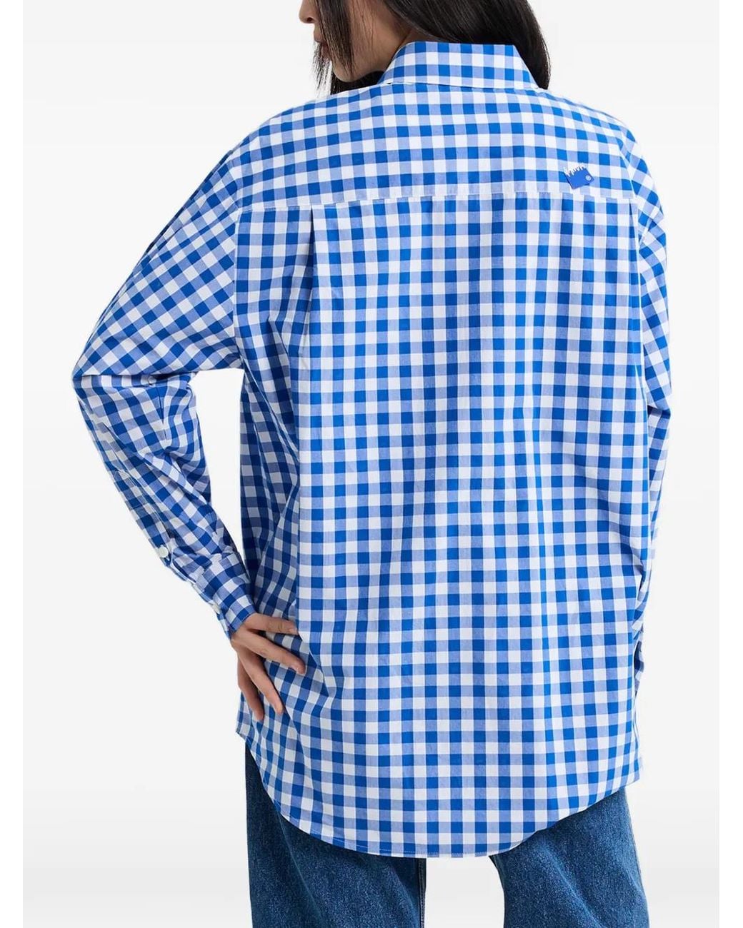 Adererror Blue Gingham-Pattern Buttoned Shirt