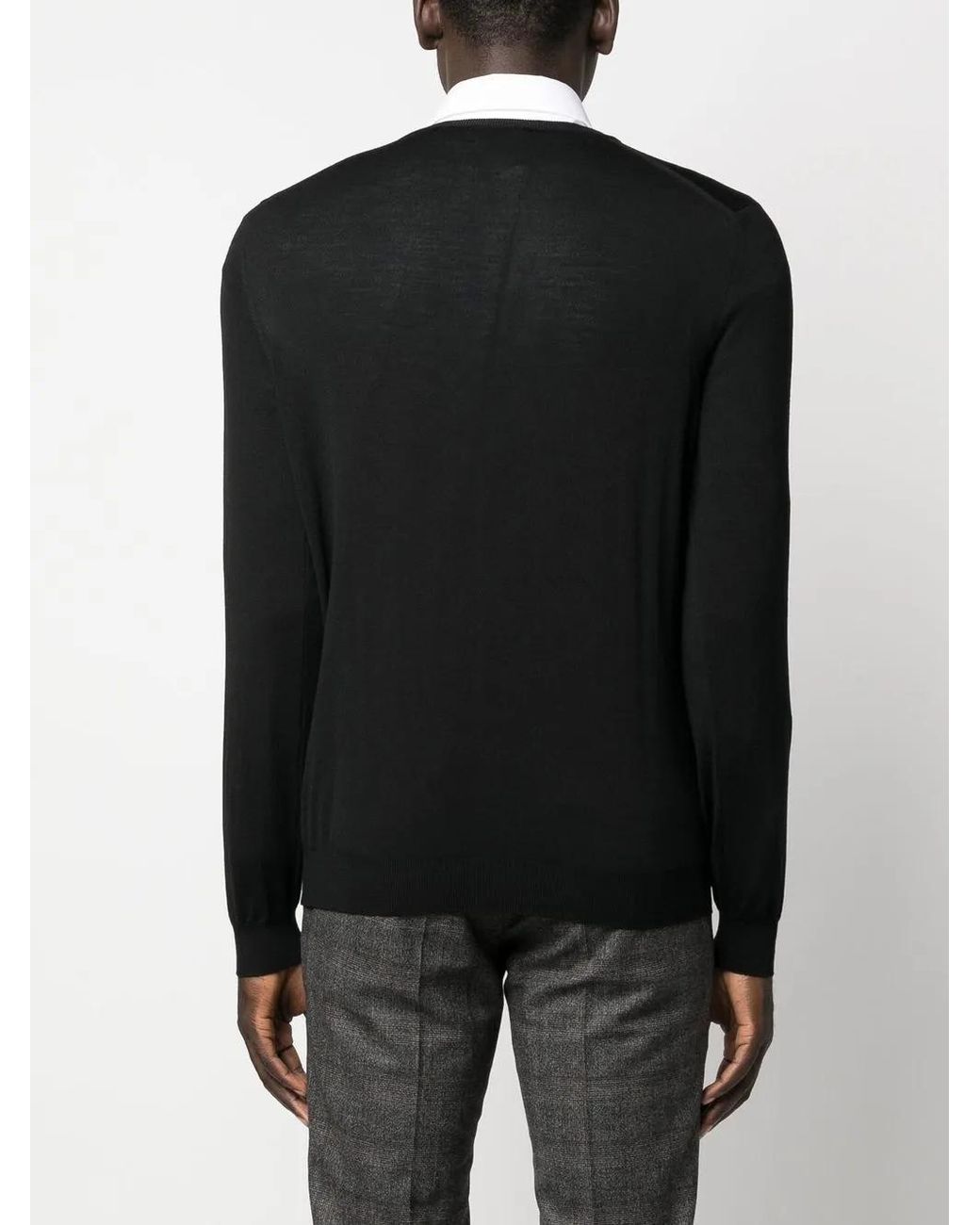 Zanone Black Crew-Neck Long-Sleeve Jumper for men