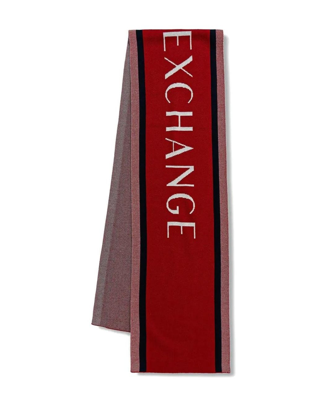 ARMANI EXCHANGE Red Stripes-Detail Scarf for men