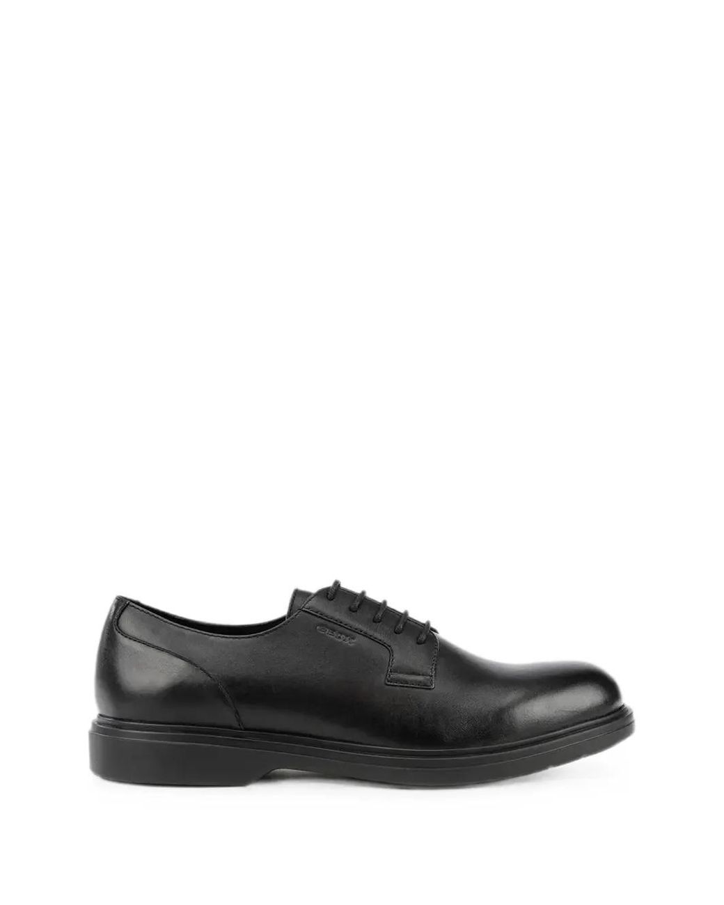 Geox Black Lace-Up Fastening Leather Derby Shoes for men