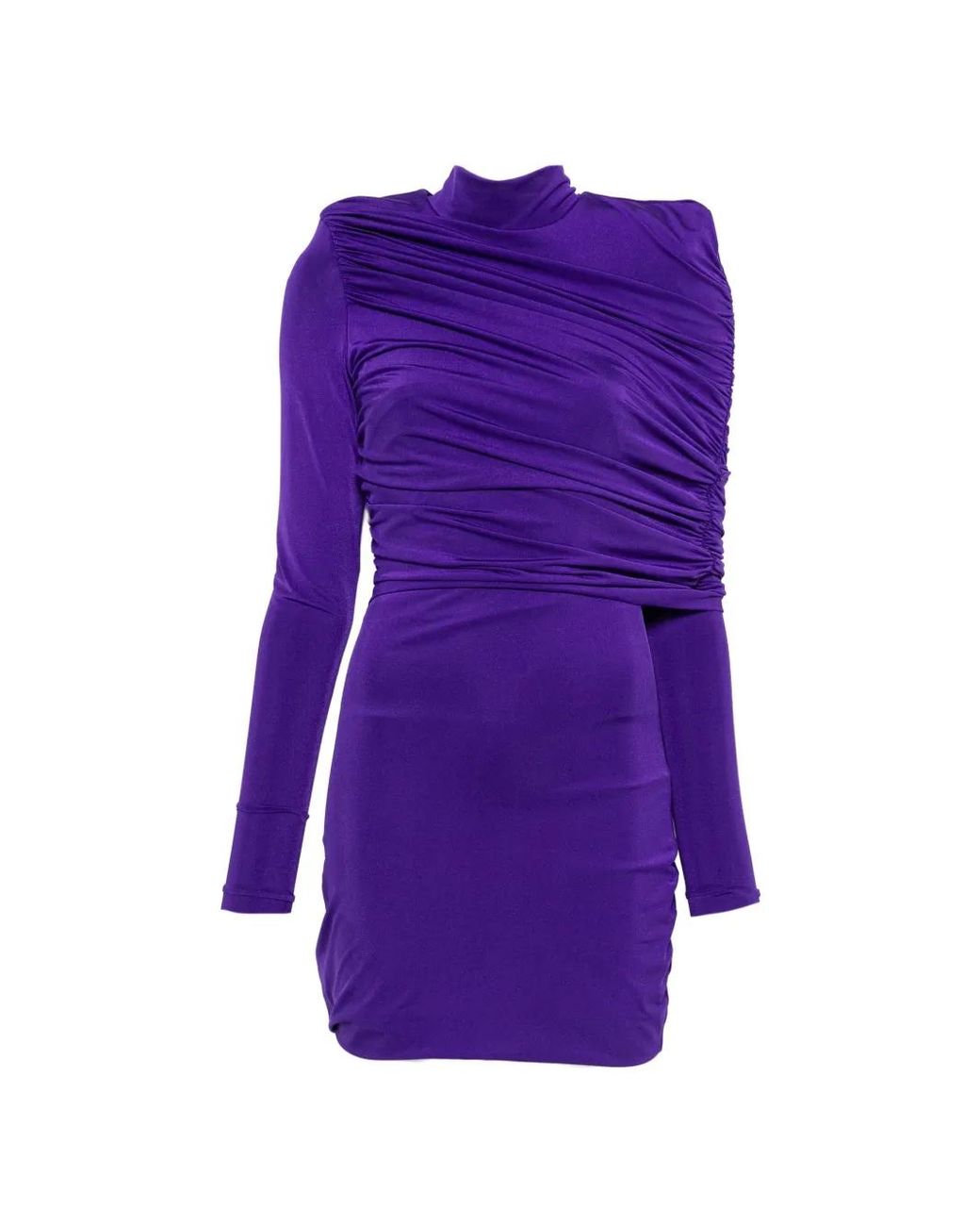MITILIANE COUTURE Purple Draped Mini Dress