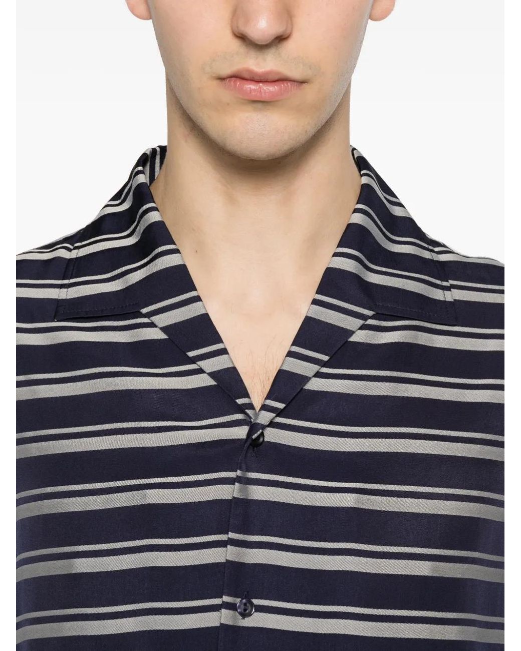 Sandro Blue Chemise À Rayures for men