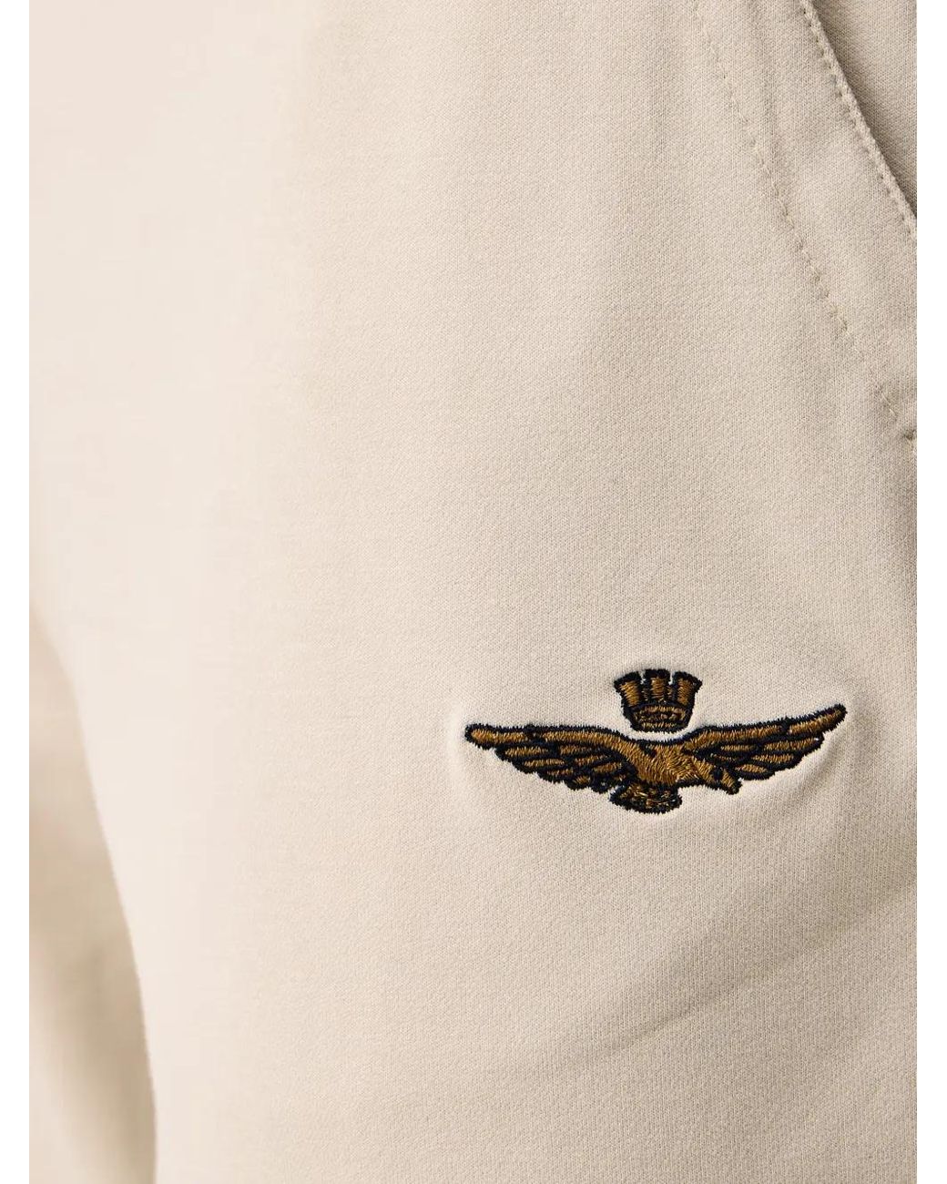 Aeronautica Militare Natural Logo-Embroidered Drawstring Track Pants for men