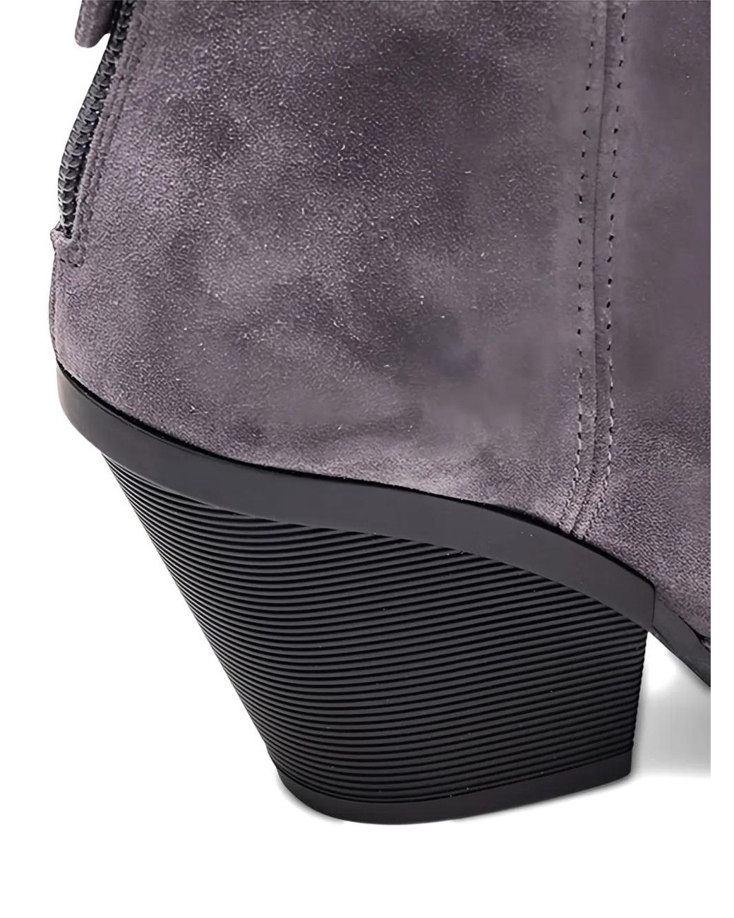 Hogan Gray Eyelet-Embellished Suede Boots