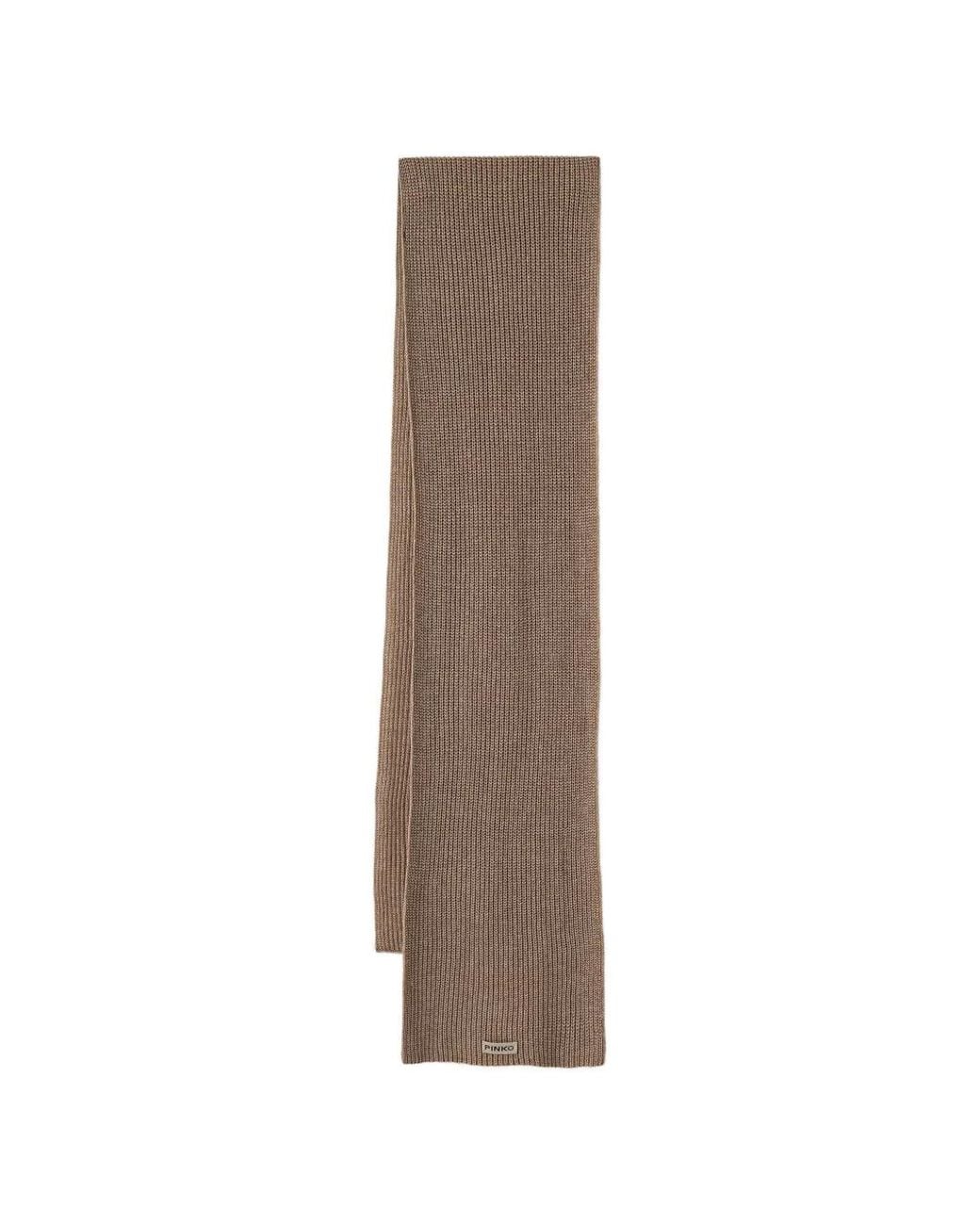 Pinko Natural Ribbed Cashmere- And Wool-Blend Scarf