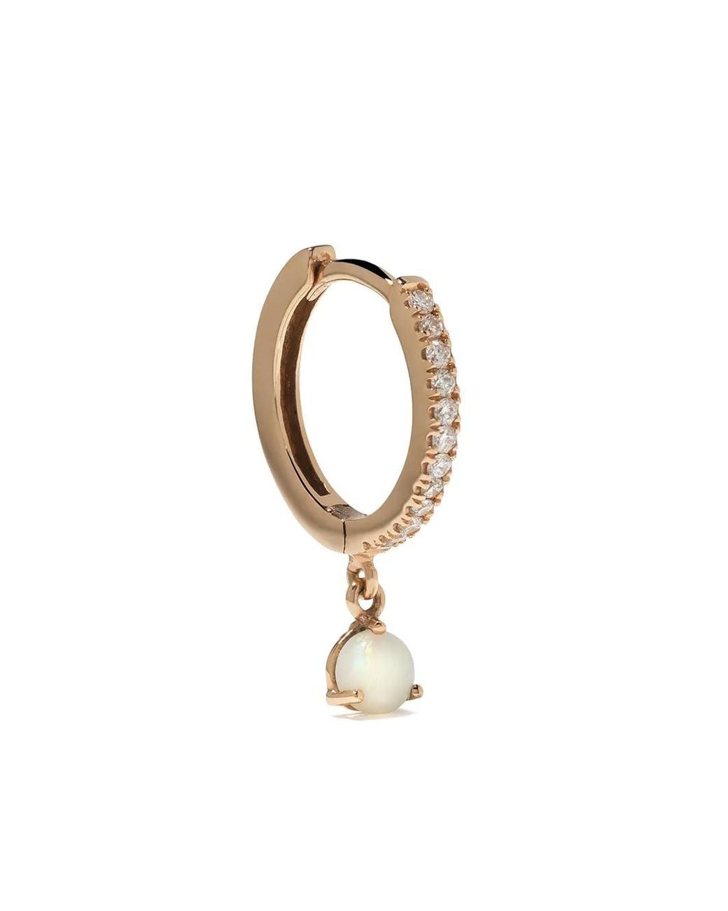 We by WHITEbIRD White 18Kt Rose Ada Diamond And Opal Single Earring