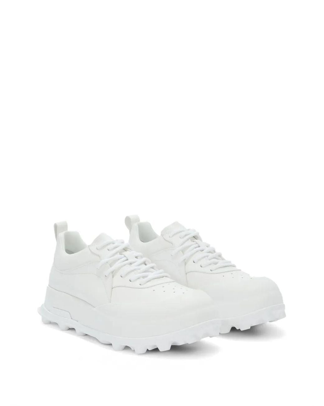 Jil Sander White Orb Leather Sneakers for men