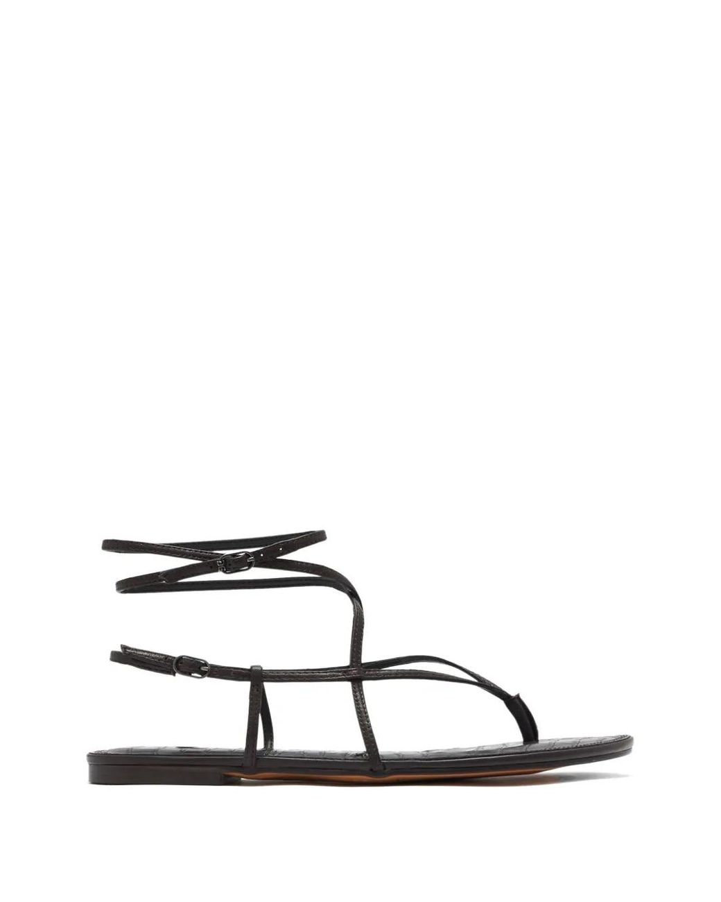 Sam Edelman White Croc-Effect Strappy Sandals