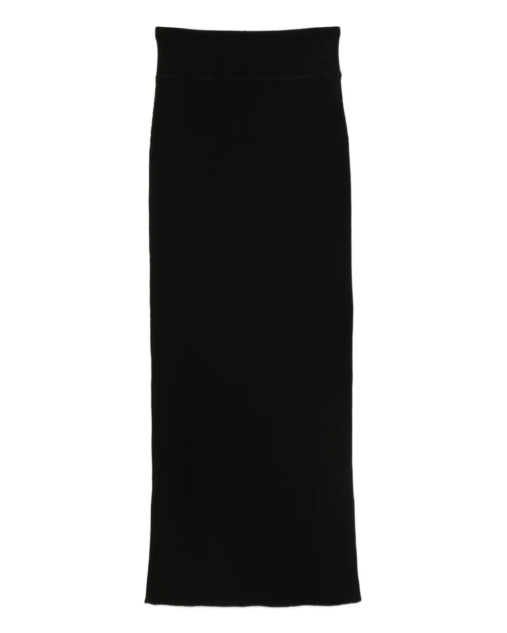 Wardrobe NYC Black Ribbed Midi Skirt