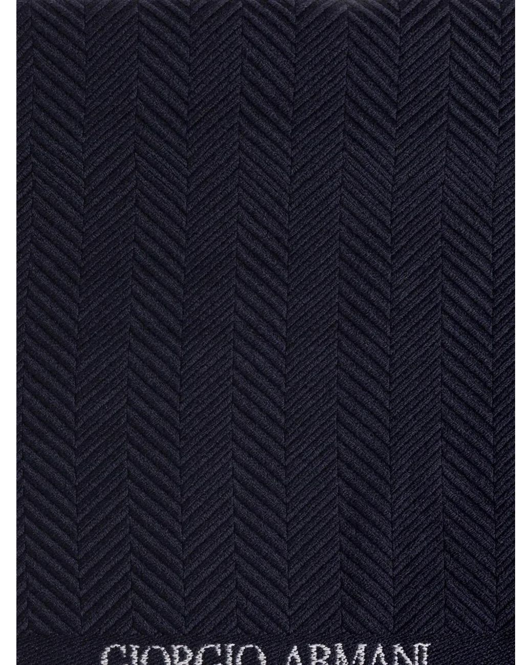 Giorgio Armani Blue Écharpe À Motif De Chevrons for men