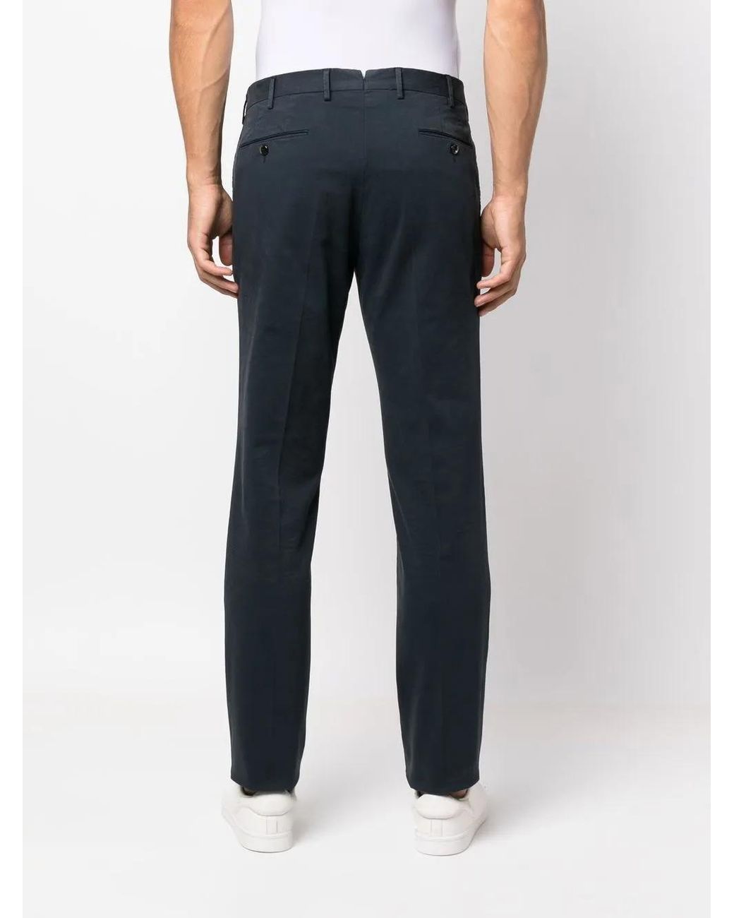 PT Torino Blue Slim-Fit Chino Trousers for men