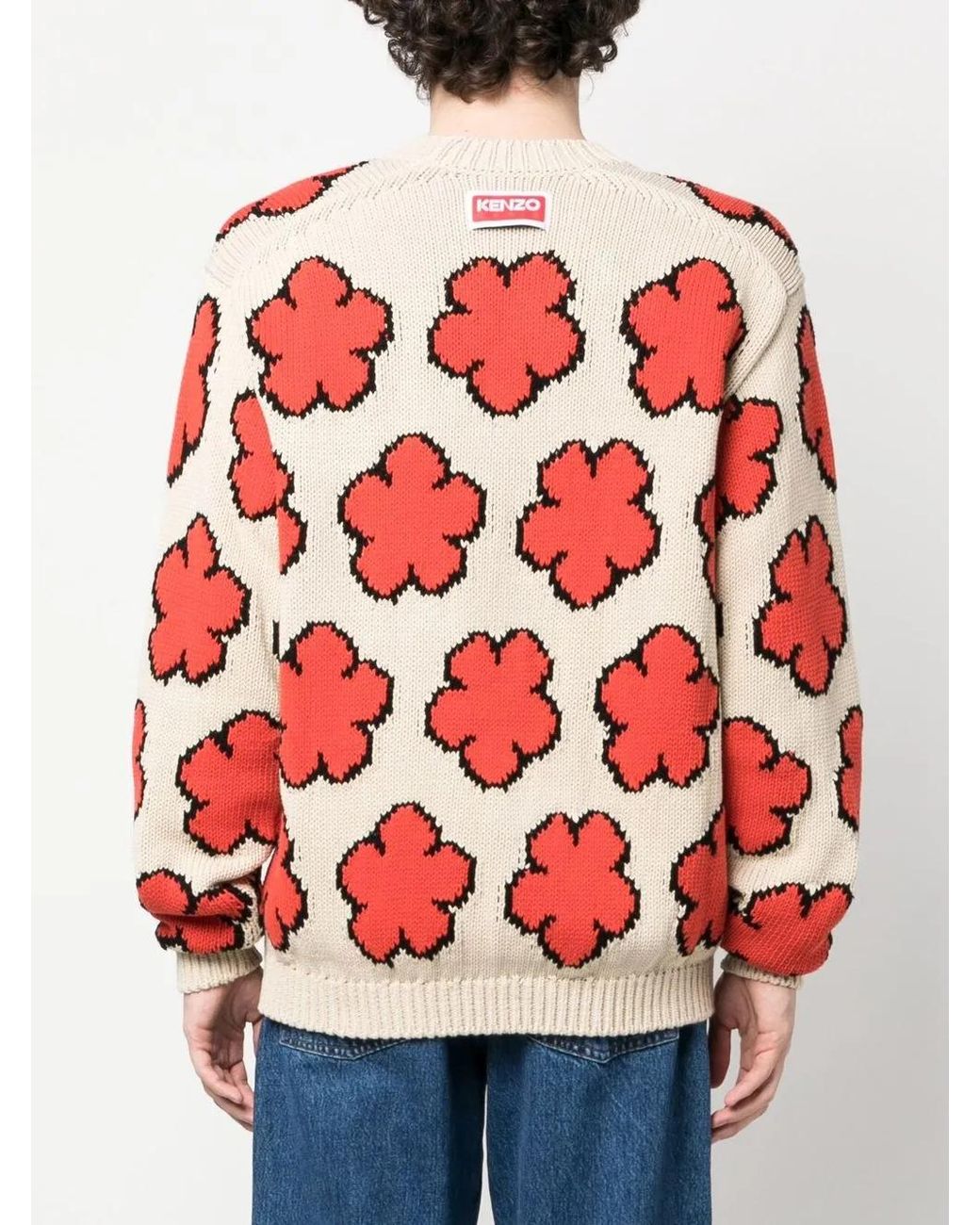 KENZO Red Boke Flower Cotton Jumper for men