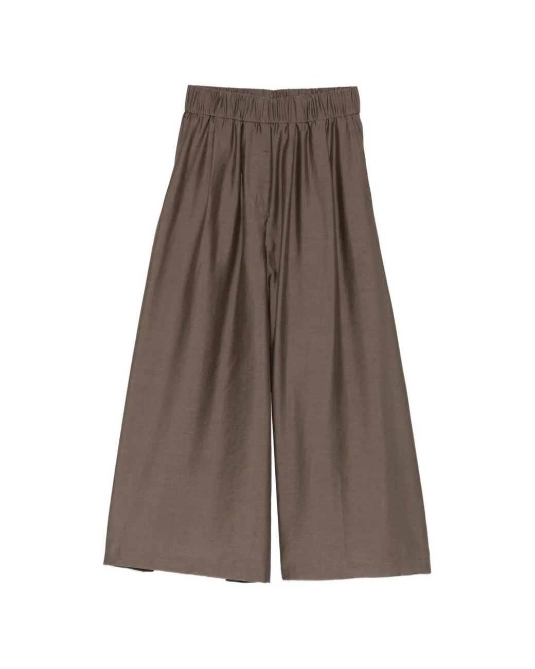 Peserico Brown Elasticated-Waistband Trousers
