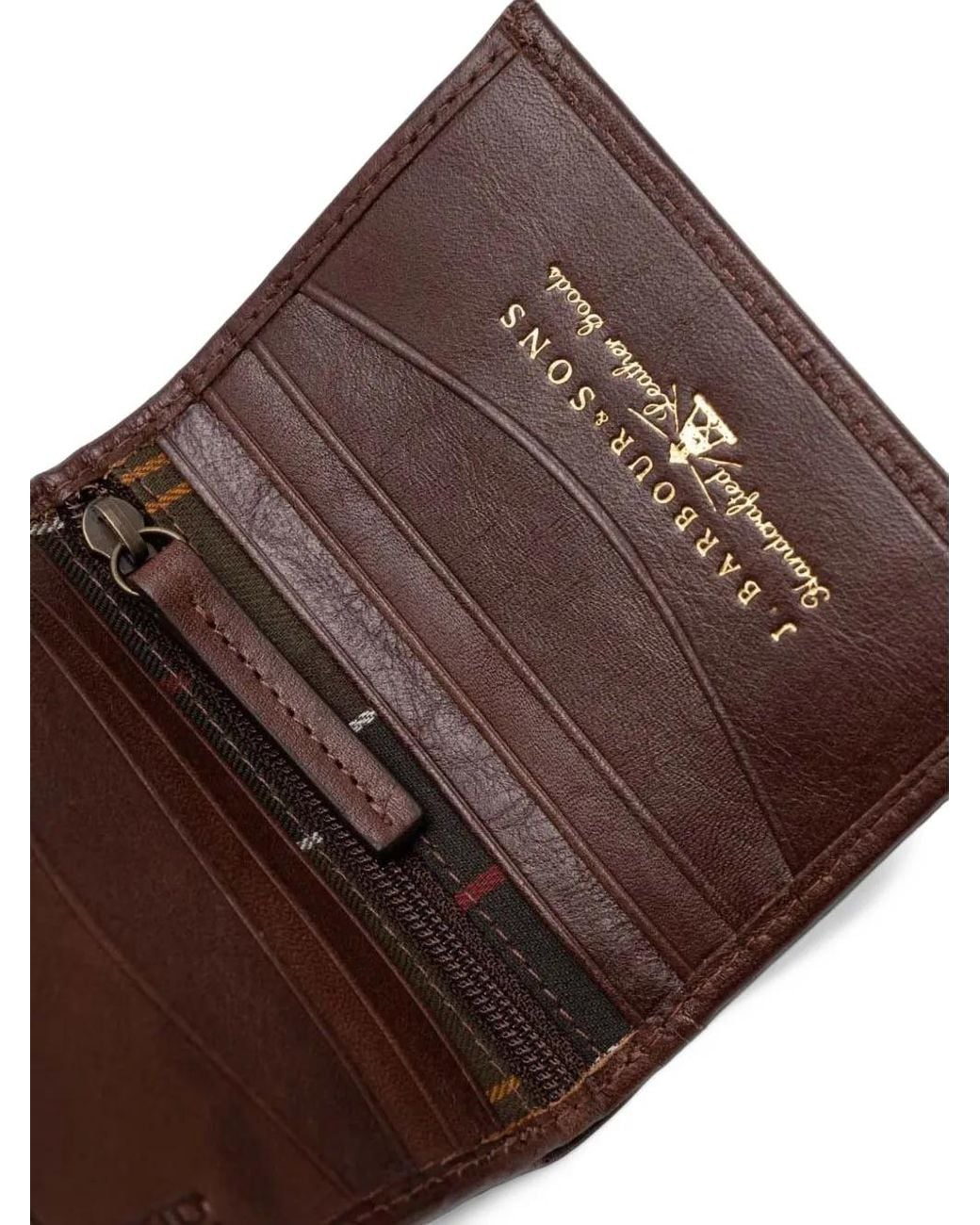 Barbour Brown Colwell Small Billfold Wallet for men