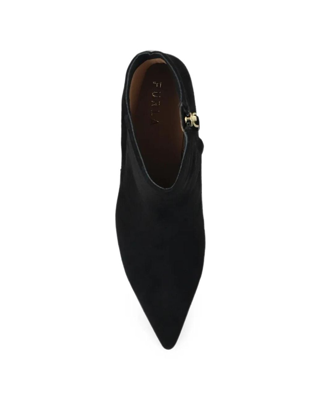 Furla Black Suede Heeled Ankle Boots 'Aria'