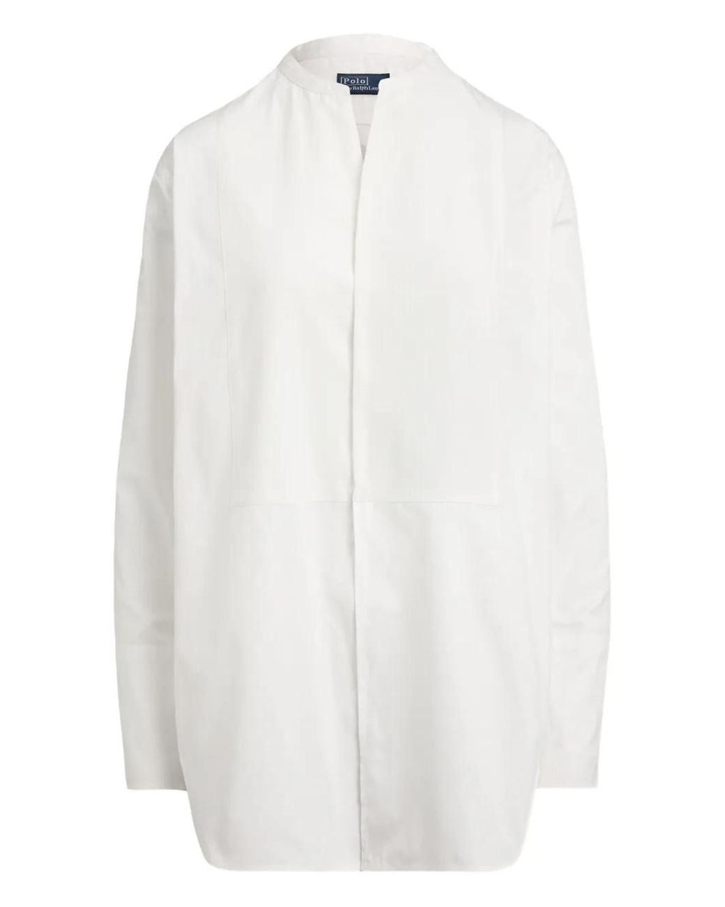 Polo Ralph Lauren White Mandarin-Collar Cotton Shirt